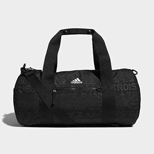 adidas VFA Roll Duffel Bag, Black Emboss/Black, One Size