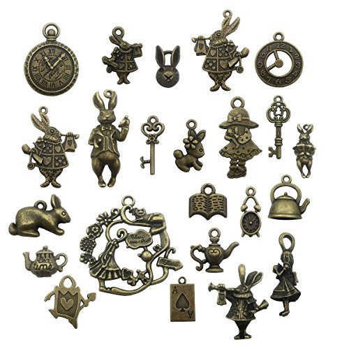 40pcs Antique Bronze Alice in Wonderland Fairy Tales Tea Party Steampunk Victorian Necklace Bracelet Charms (antique bronze) 40pcs Antique Bronze Alice in Wonderland Fairy Tales Tea Party Steampunk Victorian Necklace Bracelet Charms (antique bronze)