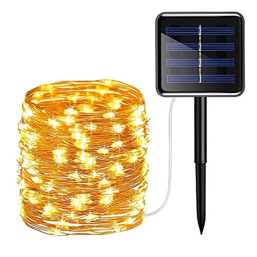 AmericFengBao Solar String Lights, 33Ft 100LEDs Waterproof Decorative Copper Wire String Lights for Decor, Party, Patio, Garden, Gates, Yard, Wedding, Christmas (Warm White) AmericFengBao Solar String Lights, 33Ft 100LEDs Waterproof Decorative Copper Wire String Lights for Decor, Party, Patio, Garden, Gates, Yard, Wedding, Christmas (Warm White)