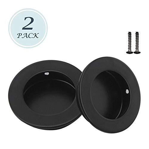 Modern Black Round Diameter 50mm Flushed Pulls Doors Drawer Handles 304 Stainless Steel Flushed Pulls for Drawers Cabinet Recessed Knobs, Kids' Furniture Drawer Handles & Pulls 2 Pack