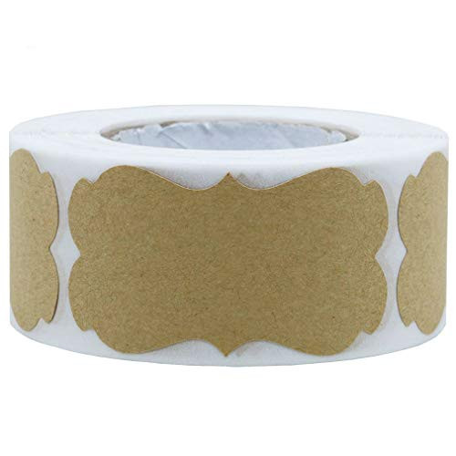 Kraft Paper Labels, 2"x 3" Name Tag Stickers, Labels for Storage Bins for Kitchen, Brown Kraft Paper Sticker for Jars, Wedding Gift Tags Blank Stickers to Write on Label, Storage bin Labels (300)