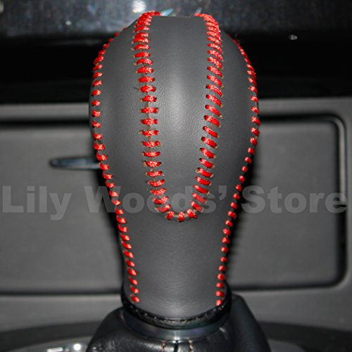 Black Genuine Leather Gear Shift Knob Cover for Infiniti FX35 2009-2013 / G37 2008-2013 / EX35 2008-2012 / FX50 2009-2013 / FX37 EX37 EX25 IPLG 2013 / G25 2011 2012 / G35 2007 2008 / QX56 2011-2013 / QX80 2014-2016 / QX70 2014-2016 / QX50 2014-2016 / Q60 2014 2015 / Q40 2015 Automatic