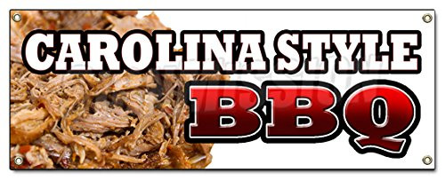 Carolina Style BBQ Banner Sign Beef Brisket Ribs Pork barbque Open