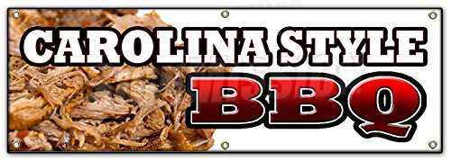 72" Carolina Style BBQ Banner Sign Beef Brisket Ribs Pork barbque Open