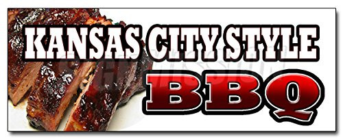 24" Kansas City Style BBQ Decal Sticker Beef Brisket Ribs Pork barbque Open