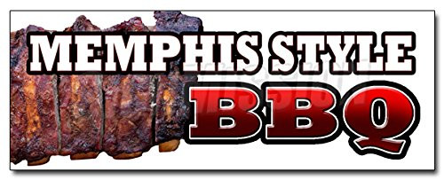 24" Memphis Style BBQ Decal Sticker Beef Brisket Ribs Pork barbque Open eat