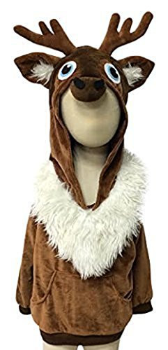 ComfyCamper Reindeer Costume Winter Play Sweatshirt Hoodie Boys / Girls (4-6 Years)
