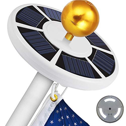 comboss Solar Flag Pole Light 42 LED Flagpole Solar Light Auto On/Off 2 Level Brightness Downlight Lighting for 15 to 25 Ft Flag Pole
