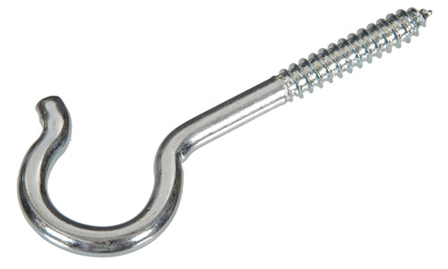 The Hillman Group The Hillman Group 320474 .135 x 2-1/16' Zinc-Plated Round Ceiling Type Screw Hook 100-Pack
