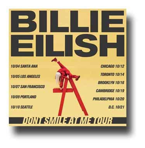 Billie Eilish Poster Concert Promo 11 x 11 inches Dont Smile at Me Tour Red Ladder Square Billie Eilish Poster Concert Promo 11 x 11 inches Dont Smile at Me Tour Red Ladder Square