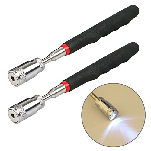 Magnetic Pickup Tool - LED Light Telescoping Handle Pick up Magnet with 8 Lb Lift Capacity by Eco pest solutions tools (Two Pack)