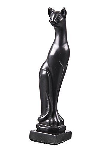 danila-souvenirs Decorative Stone Statue Figurine Sculpture Standing Black Cat 5.1''