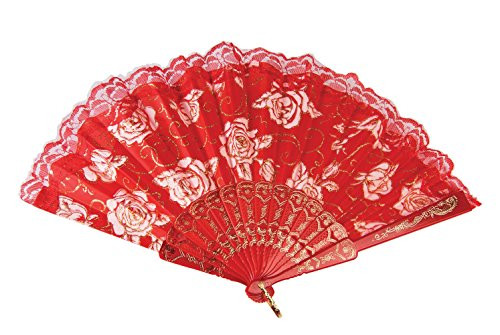 Forum Novelties Red Day of The Dead Victorian Fan