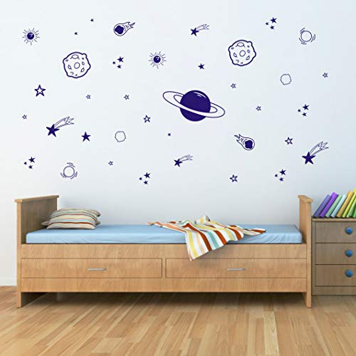 Planet Wall Decal, Boys Room Decor, Outer Space Wall Decals, Star Wall Stickers, Vinyl Wall Decals for Children Baby Kids Boys Bedroom, Nursery Decor(Y04) (Blue) Planet Wall Decal, Boys Room Decor, Outer Space Wall Decals, Star Wall Stickers, Vinyl Wall Decals for Children Baby Kids Boys Bedroom, Nursery Decor(Y04) (Blue)