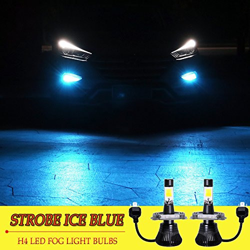 LED H4 9003 HB2 Fog Lights Bulb Ice Blue 8000K Strobe Flicker Daytime Running Lights DRL Lamps for Trucks Cars Kit Plug Replacement Bulbs 12V 30W 2800LM Super Bright COB Chips 1 Year Warranty?1797?