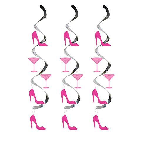 Creative Converting Dizzy Danglers Martini Glass and High Heels Hanging Party Decor (2-Pack)