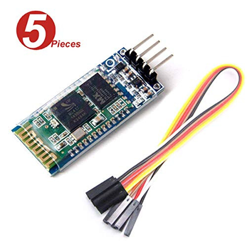 WINGONEER 5Pcs HC-06 Wireless 4 Pins Bluetooth RF Transceiver Serial Modul+ 4 set cable for Arduino