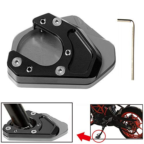 Motorcycle Kickstand Side Stand Enlarger Extension Enlarger Pate Pad For KTM 125 200 250 390 690 Duke 690 Enduro 950 Adventure 990 Adventure 990 Supermoto RC 125 200 250 390(Titanium+Black)