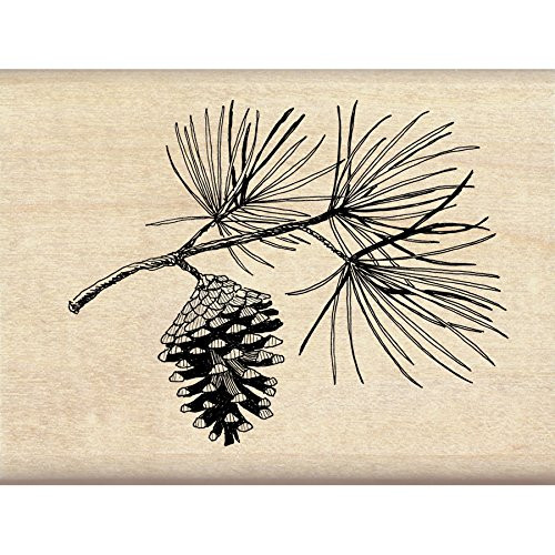 Inkadinkado Pine Bough Christmas Mounted Rubber Stamp, 3" by 2.25"