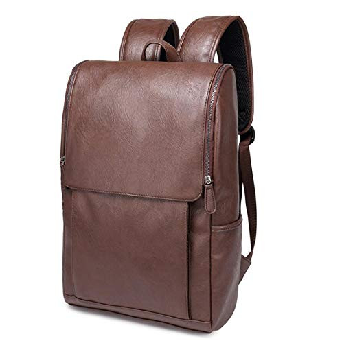 Vintage Travel Leather Laptop Backpack for Women Men Laptop Messenger Bag Rucksack Large College School Business Computer Backpack