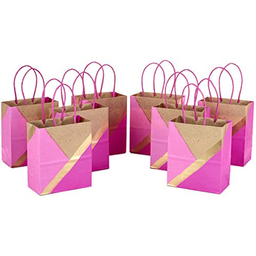Hallmark 6" Small Paper Gift Bags - Pink and Kraft (Pack of 8 for Birthdays, Weddings, Mother's Day, Baby Showers, Bridal Showers and More) Hallmark 6" Small Paper Gift Bags - Pink and Kraft (Pack of 8 for Birthdays, Weddings, Mother's Day, Baby Showers, Bridal Showers and More)