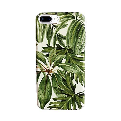 iPhone 8 Plus Case, iPhone 7 Plus Case,Green Leaf Plant Pattern Full Protective Cover Case for iPhone 8 Plus & iPhone 7 Plus Case, for Girls Women