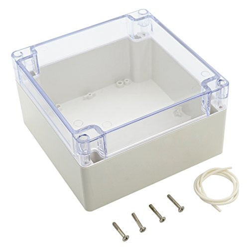 LeMotech ABS Plastic Junction Box, Dustproof Waterproof IP65 Electrical Box - Universal Project Enclosure Grey, with PC Transparent/Clear Cover 6.3"x6.3"x3.54"(160mm x 160mm x 90mm)