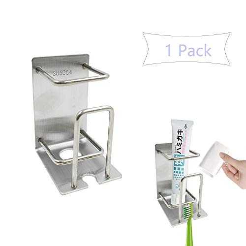 LiXiongBao 3 in 1 Toothbrush Holder Hooks, Self Adhesive Wall Mounted Toothbrush Holder Toothpaste Holder and Cup Holder Stand,Stainless Steel Organizer Toothbrush/Toothpaste Holder Wall Mounted LiXiongBao 3 in 1 Toothbrush Holder Hooks, Self Adhesive Wall Mounted Toothbrush Holder Toothpaste Holder and Cup Holder Stand,Stainless Steel Organizer Toothbrush/Toothpaste Holder Wall Mounted