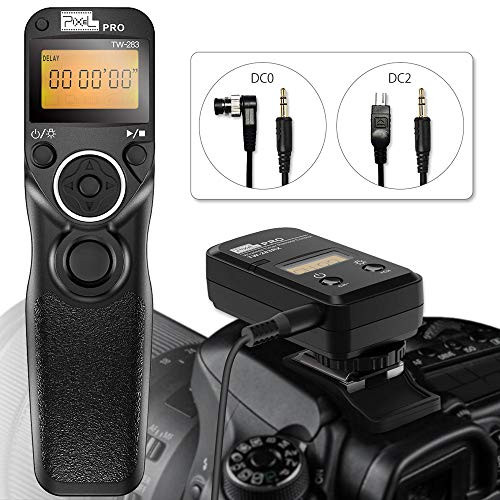 Remote Shutter Release for Nikon, Wireless Shutter Release Timer Remote Control Pixel TW-283 DC0/DC2 for Nikon D5200 D5300 D7100 D850 D800 D750 D610