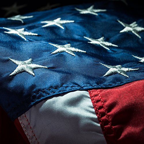Deneve American Flag, 3x5 Ft. American Made US Flag, Made in Midwest USA, Embroidered Stars, Sewn Stripes, Brass Grommets