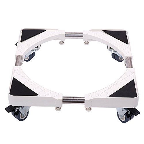 Multi-Functional Movable Base Size Adjustable Furniture Dolly with 8 Locking Rubber Swivel Wheels for Washing Machine, Dryer and Refrigerator