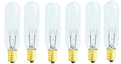 15 Watts Light Bulb for Himalayan Salt Lamps Bulbs Long Lasting Incandescent bulbs E12 Candelabra Base Pack of 6