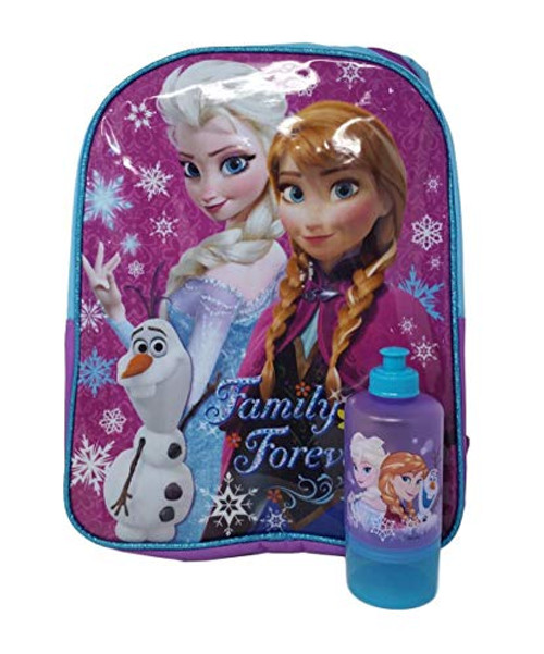 Disney Frozen Backpack and Water Bottle Bundle with Elsa, Anna and Olaf Design