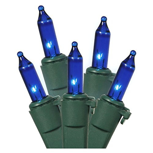 Vickerman 50 Light Blue Mini Light Set on Green Wire