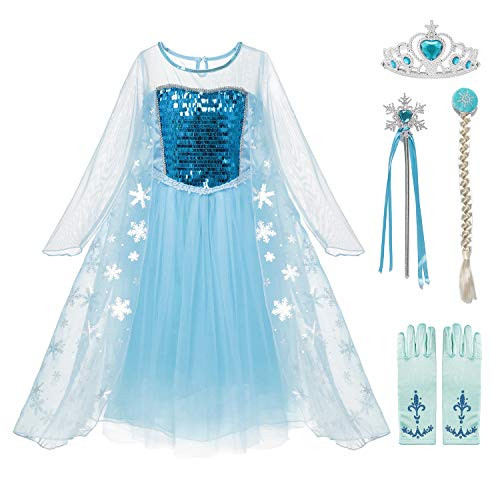 DOCHEER aibeiboutique Snow Queen Princess Elsa Costume Toddler Girls Sequins Dress Up DOCHEER aibeiboutique Snow Queen Princess Elsa Costume Toddler Girls Sequins Dress Up