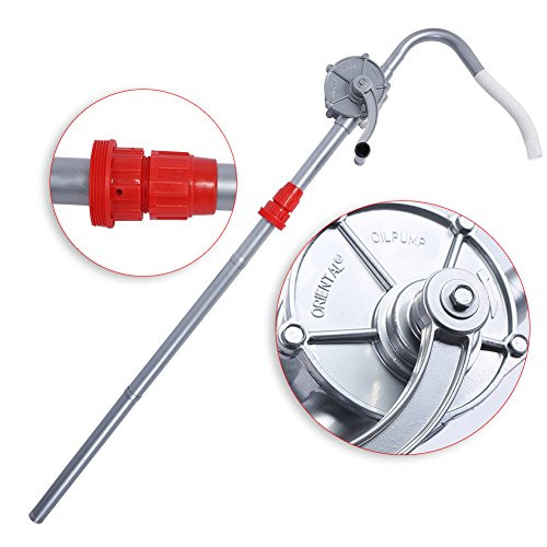 Estink Rotary Barrel Pump, 70RPM Aluminum Alloy Hand Crank Oil Barrel Drum Pump Pumping Petrol Diesel Fuel for Petroleum Products
