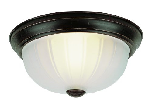 Trans Globe Lighting 14010-1 ROB Indoor Newbury 10" Flushmount, Rubbed Oil Bronze