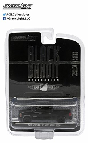 2015 Chevrolet Silverado 1500 Pickup Truck Black Bandit 1/64 by Greenlight 27790F