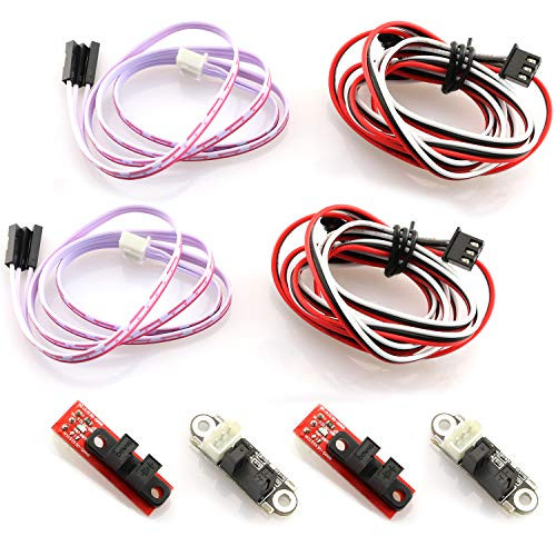 DZS Elec Optical Endstop 2PCS Photoelectric Light Control Limit Switch with 1m Cable for 3D Printer,2PCS 3D Printer Mechanical Optical Limit Switch with 50cm Cable for Ramps 1.4 Controller Board