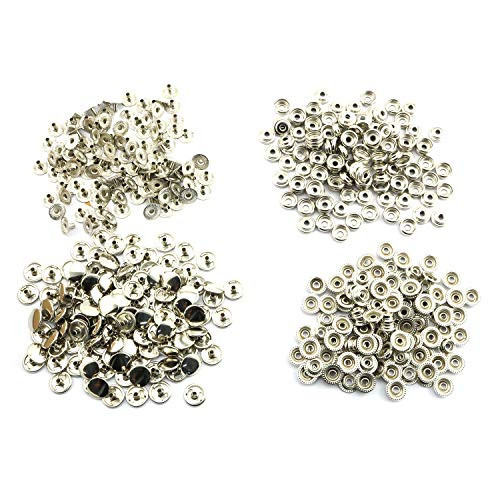 RuiLing 120 Set Snap Fastener Refills 633 Nickel Color Iron Button Stud Socket and Eyelet, 12.5mm in Diameter