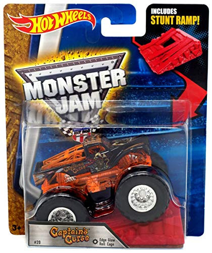 Monster Jam Hot Wheels 1:64 2016 Captain's Curse #20 Edge Glow with Stunt Ramp