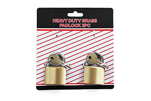 Solid Brass Keyed-Alike Padlock with 1.57inch/40mm Wide Body (Set of 2)