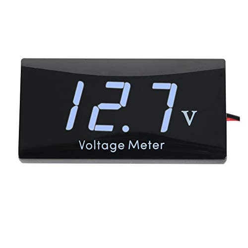 SEARON 12 Volt Digital Volt Meter Voltmeter Battery Indicator Gauge LED Display for Motorcycle Club Car Golf Cart EZGO Yamaha (White LED)