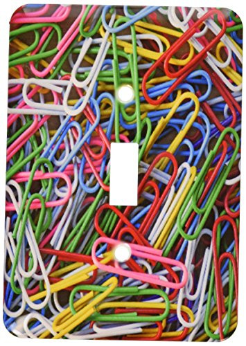 3dRose lsp_97644_1" Us, Pattern Paper Clips-US52 BJA0009-Jaynes Gallery" Single Toggle Switch Multicolor