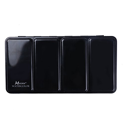 MEEDEN Empty Metal Watercolor Tins Palette Paint Case Box - Will Hold 48 Half Pans or 24 Full Pans