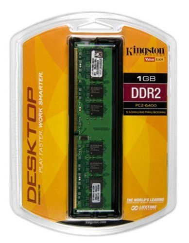 Kingston ValueRAM 1GB 800MHz DDR2 Non-ECC CL6 DIMM  Desktop Memory