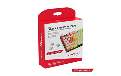 HyperX Double Shot Pbt Keycaps - 104 Mechanical Keycap Set - White Pudding - Durable - Mechanical Keyboard Compatible - OEM Profile - 2 Year Warranty (HX-Kbkc4)