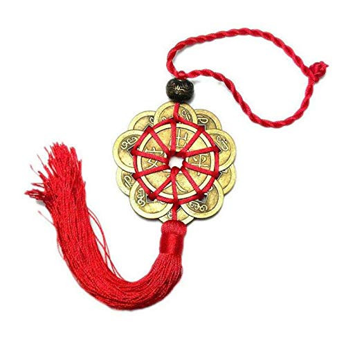 EatingBiting?R? Red String Brass Chinese Feng Shui Coins 10 Lucky Charm Ancient Copper Ching Coins for Good Luck & Wealth Success Chinese Knot Lucky Coins Feng Shui Coins Fortune Coin