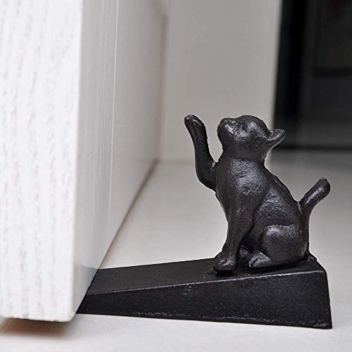 Lependor Cast Iron Door Stop - Decorative Rustic Door Stoppers- Stop Your Bedroom, Bath and Exterior Doors 4.5x5.3" - Cute Mouse