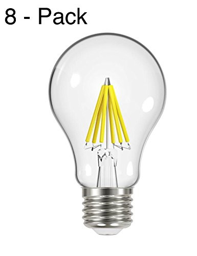 EcoSmart 60-Watt Equivalent A19 Dimmable Clear Filament Vintage Style LED Light Bulb, Soft White (8-Pack)